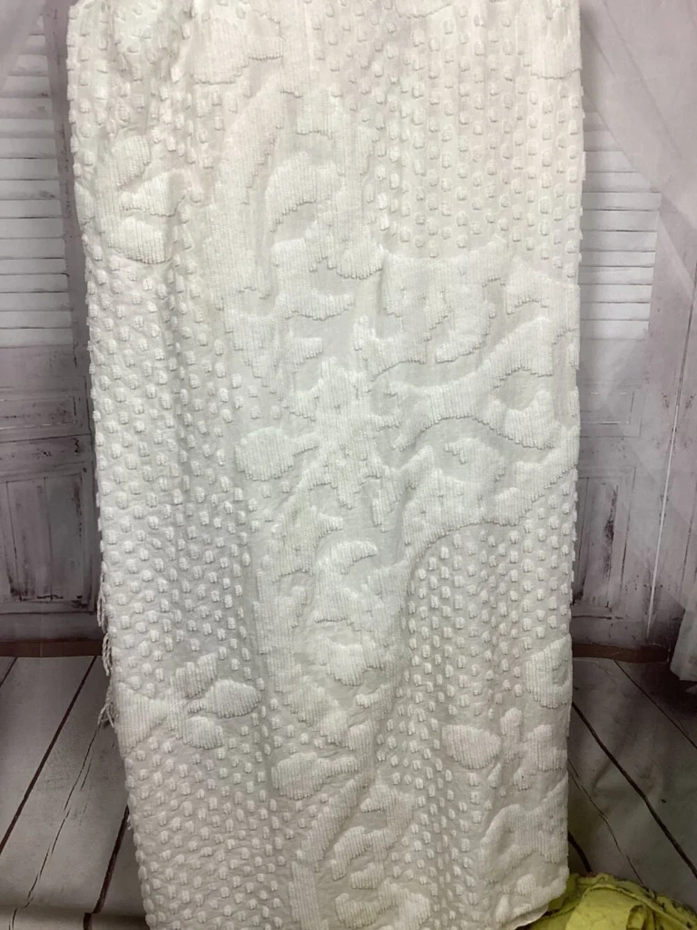 Vintage White Comforter Cover Swiss Dot Fringe